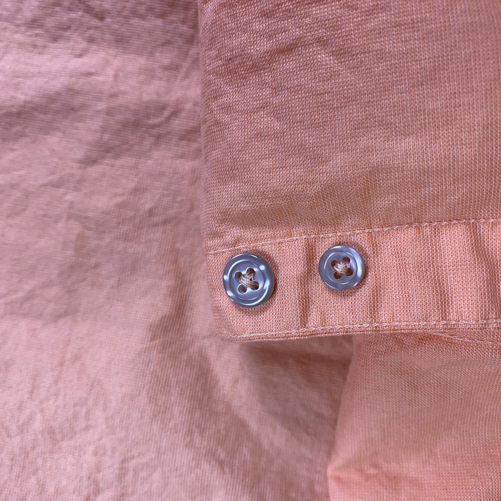 Marc Anthony Button Down Shirt Men's XL Slim Fit Peach Coral Long Sleeve Cotton - Picture 6 of 10